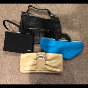 4 purse lot-Coach,Nine West,Herve Chapelier,other